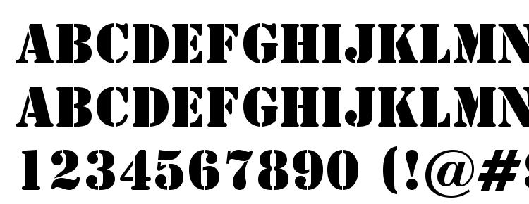 glyphs ST Stencil font, сharacters ST Stencil font, symbols ST Stencil font, character map ST Stencil font, preview ST Stencil font, abc ST Stencil font, ST Stencil font