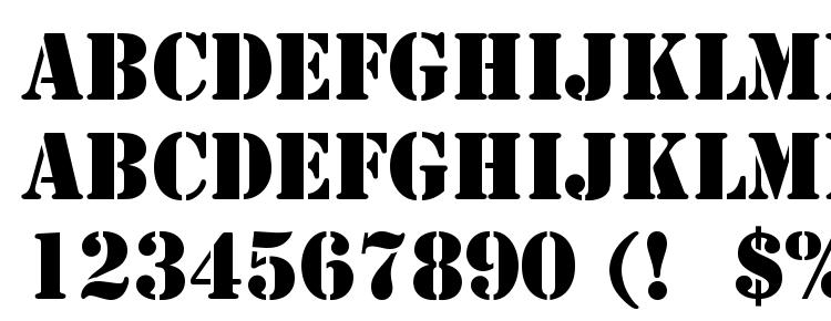 glyphs Stencil LT font, сharacters Stencil LT font, symbols Stencil LT font, character map Stencil LT font, preview Stencil LT font, abc Stencil LT font, Stencil LT font