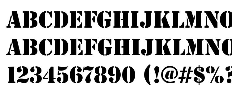 glyphs Stencil Regular font, сharacters Stencil Regular font, symbols Stencil Regular font, character map Stencil Regular font, preview Stencil Regular font, abc Stencil Regular font, Stencil Regular font