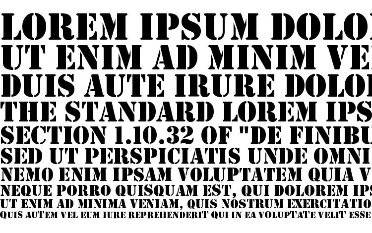 specimens Stencil Regular font, sample Stencil Regular font, an example of writing Stencil Regular font, review Stencil Regular font, preview Stencil Regular font, Stencil Regular font