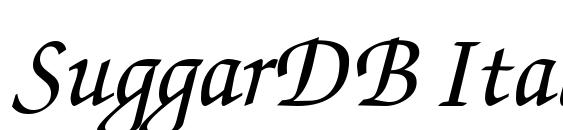 шрифт SuggarDB Italic, бесплатный шрифт SuggarDB Italic, предварительный просмотр шрифта SuggarDB Italic