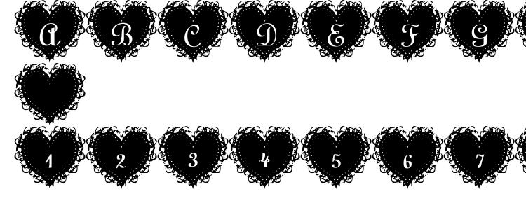glyphs Summers lacehearts font, сharacters Summers lacehearts font, symbols Summers lacehearts font, character map Summers lacehearts font, preview Summers lacehearts font, abc Summers lacehearts font, Summers lacehearts font