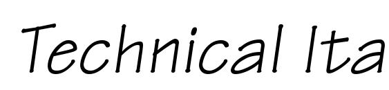 Technical Italic Font