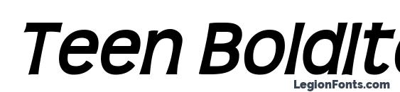 Teen BoldItalic font, free Teen BoldItalic font, preview Teen BoldItalic font