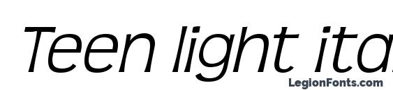 Teen light italic Font
