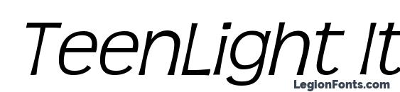 TeenLight Italic font, free TeenLight Italic font, preview TeenLight Italic font