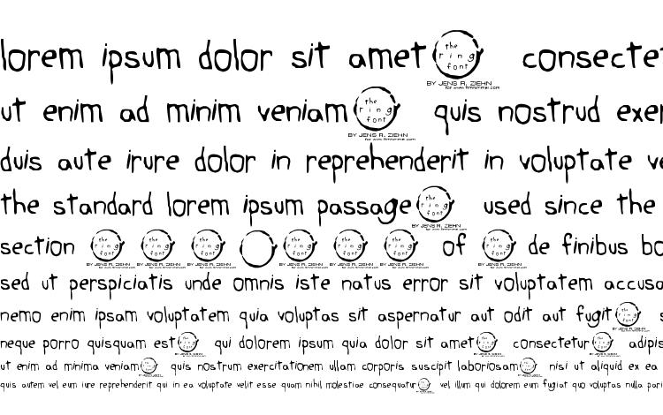 specimens the ring font, sample the ring font, an example of writing the ring font, review the ring font, preview the ring font, the ring font