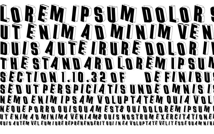 specimens Threedimensional font, sample Threedimensional font, an example of writing Threedimensional font, review Threedimensional font, preview Threedimensional font, Threedimensional font