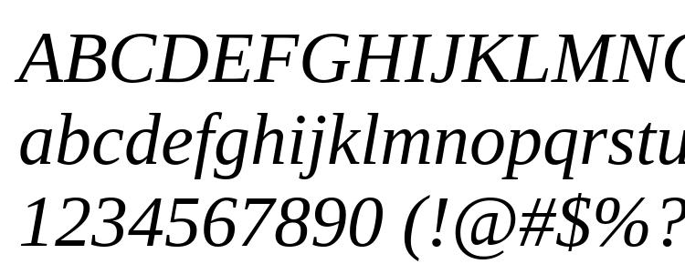 глифы шрифта Tinos Italic, символы шрифта Tinos Italic, символьная карта шрифта Tinos Italic, предварительный просмотр шрифта Tinos Italic, алфавит шрифта Tinos Italic, шрифт Tinos Italic
