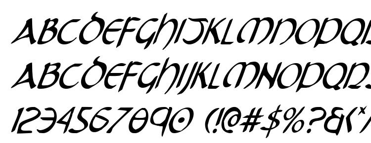 глифы шрифта Tristram Condensed Italic, символы шрифта Tristram Condensed Italic, символьная карта шрифта Tristram Condensed Italic, предварительный просмотр шрифта Tristram Condensed Italic, алфавит шрифта Tristram Condensed Italic, шрифт Tristram Condensed Italic
