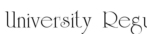 University Regular Font