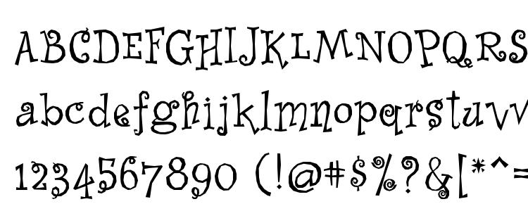 глифы шрифта Whimsy icg, символы шрифта Whimsy icg, символьная карта шрифта Whimsy icg, предварительный просмотр шрифта Whimsy icg, алфавит шрифта Whimsy icg, шрифт Whimsy icg