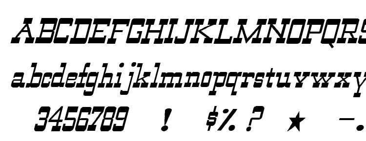 glyphs WildWest Normal Italic font, сharacters WildWest Normal Italic font, symbols WildWest Normal Italic font, character map WildWest Normal Italic font, preview WildWest Normal Italic font, abc WildWest Normal Italic font, WildWest Normal Italic font