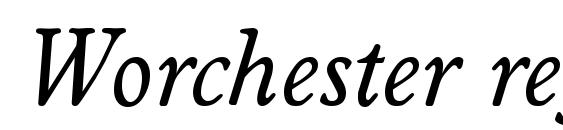 Worchester regularita Font