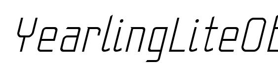 шрифт YearlingLiteOblique, бесплатный шрифт YearlingLiteOblique, предварительный просмотр шрифта YearlingLiteOblique