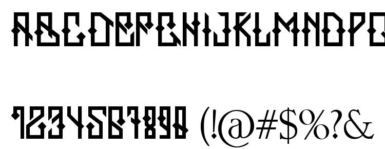глифы шрифта ZERB, символы шрифта ZERB, символьная карта шрифта ZERB, предварительный просмотр шрифта ZERB, алфавит шрифта ZERB, шрифт ZERB