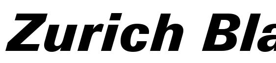 Zurich Black Italic BT Font