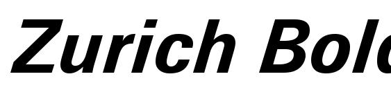 Zurich Bold Italic BT Font