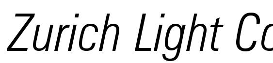 Шрифт Zurich Light Condensed Italic BT