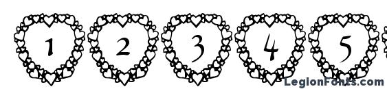 101! heart framed Font, Number Fonts