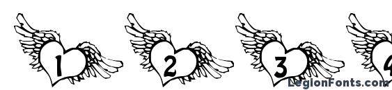 101! if my heart had wingz Font, Number Fonts