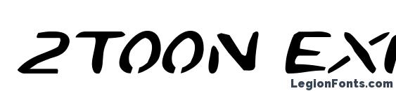 шрифт 2Toon Expanded Italic, бесплатный шрифт 2Toon Expanded Italic, предварительный просмотр шрифта 2Toon Expanded Italic