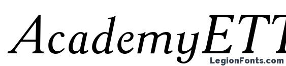 шрифт AcademyETT Italic, бесплатный шрифт AcademyETT Italic, предварительный просмотр шрифта AcademyETT Italic
