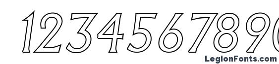 AdelonOutline Light Italic Font, Number Fonts