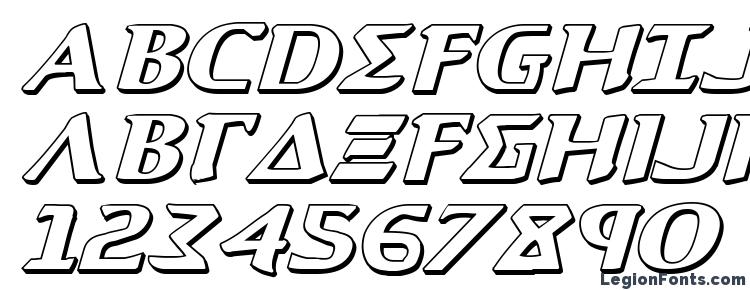 glyphs Aegis 3D Italic font, сharacters Aegis 3D Italic font, symbols Aegis 3D Italic font, character map Aegis 3D Italic font, preview Aegis 3D Italic font, abc Aegis 3D Italic font, Aegis 3D Italic font