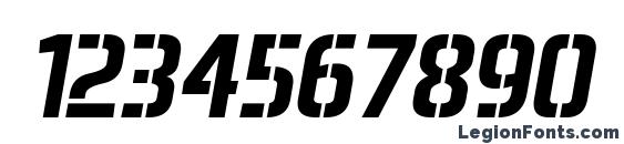 Aero Matics Stencil Bold Italic Font, Number Fonts