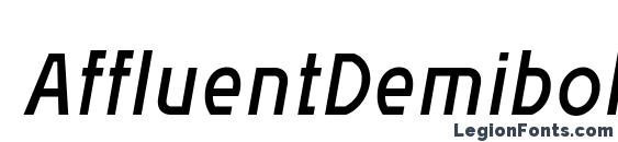 шрифт AffluentDemibold Italic, бесплатный шрифт AffluentDemibold Italic, предварительный просмотр шрифта AffluentDemibold Italic