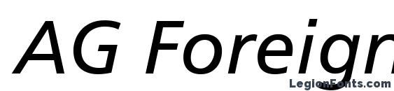 AG Foreigner Italic Medium font, free AG Foreigner Italic Medium font, preview AG Foreigner Italic Medium font