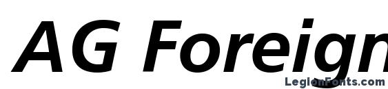 AG Foreigner Light Bold Italic Bold Font