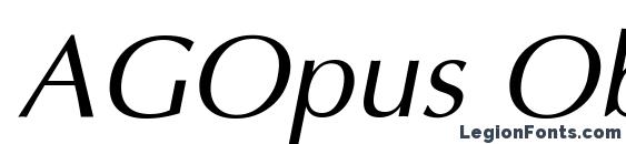AGOpus Oblique font, free AGOpus Oblique font, preview AGOpus Oblique font