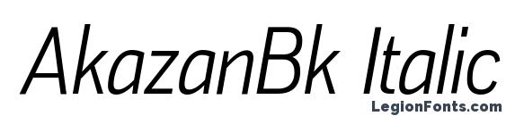 шрифт AkazanBk Italic, бесплатный шрифт AkazanBk Italic, предварительный просмотр шрифта AkazanBk Italic