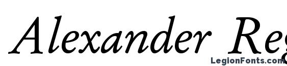 шрифт Alexander Regular, бесплатный шрифт Alexander Regular, предварительный просмотр шрифта Alexander Regular