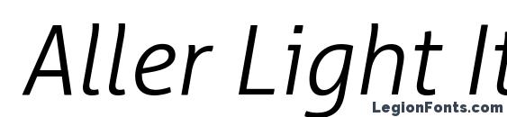 Aller Light Italic font, free Aller Light Italic font, preview Aller Light Italic font