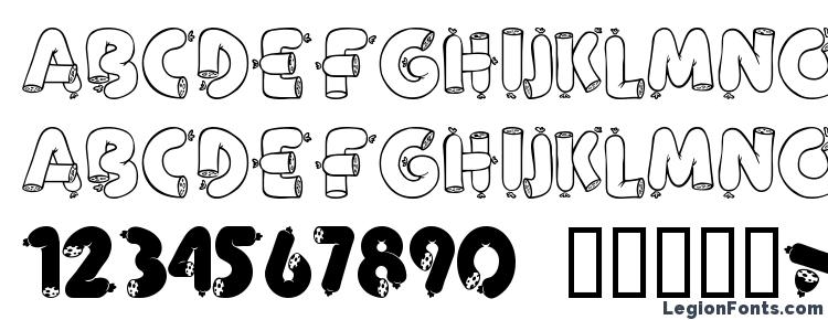 glyphs Alpha sausage font, сharacters Alpha sausage font, symbols Alpha sausage font, character map Alpha sausage font, preview Alpha sausage font, abc Alpha sausage font, Alpha sausage font