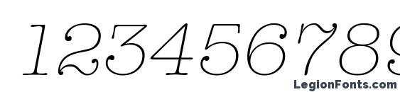 AmTypewriterITCTT LightItalic Font, Number Fonts