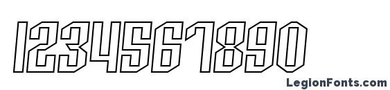 Archery Black Outline Italic Font, Number Fonts