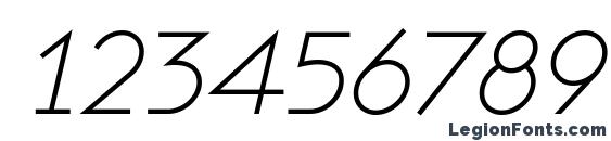 Ashby light italic Font, Number Fonts