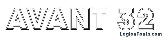 шрифт Avant 32, бесплатный шрифт Avant 32, предварительный просмотр шрифта Avant 32