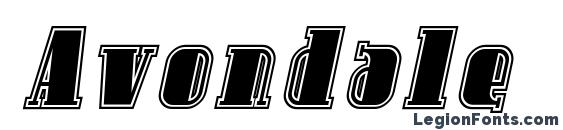 Avondale Inline Italic Font