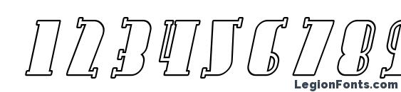 Avondale Outline Italic Font, Number Fonts