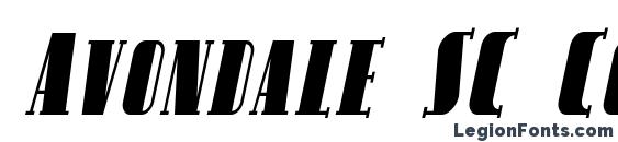 шрифт Avondale SC Cond Italic, бесплатный шрифт Avondale SC Cond Italic, предварительный просмотр шрифта Avondale SC Cond Italic