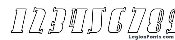 Avondale SC Outline Italic Font, Number Fonts