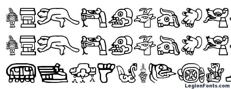 glyphs Aztec font, сharacters Aztec font, symbols Aztec font, character map Aztec font, preview Aztec font, abc Aztec font, Aztec font