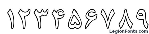 B Nazanin Outline Font, Number Fonts