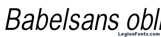 шрифт Babelsans oblique, бесплатный шрифт Babelsans oblique, предварительный просмотр шрифта Babelsans oblique
