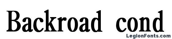 Backroad cond bold Font